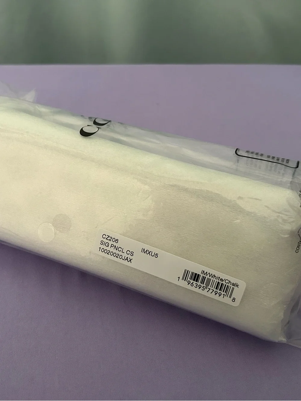 Coach signature Canvas Leather Zip Pencil Case - White NWT